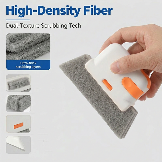 3-in-1 Window Track Cleaning Tool with Scrubbing Pad