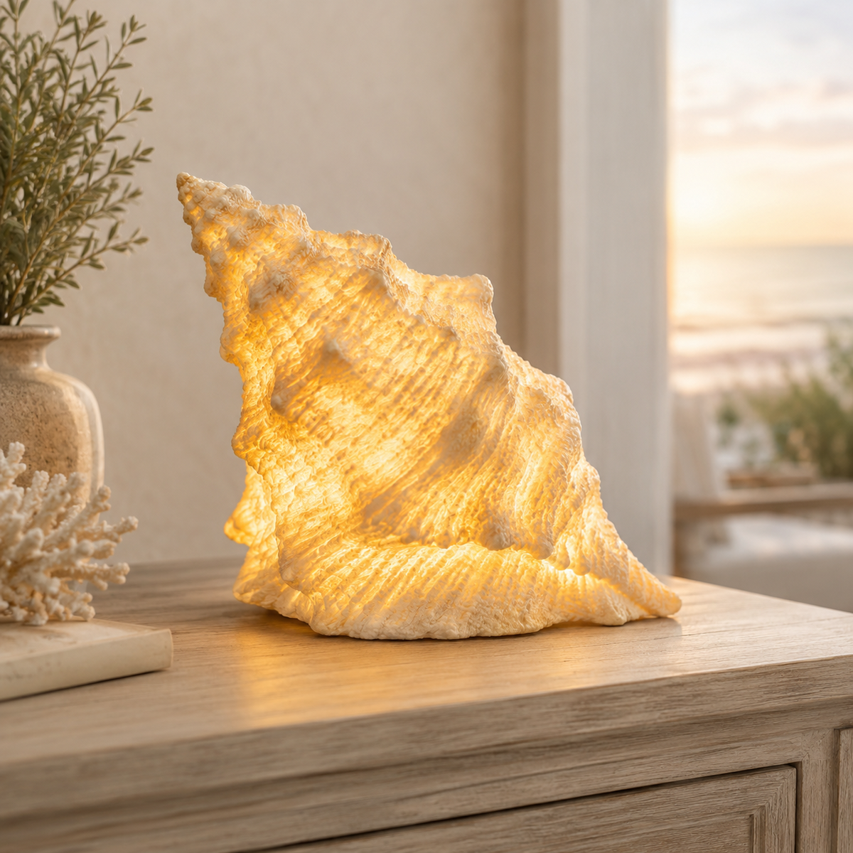 🌊✨Coastal Afterglow Shell & Conch Light Set
