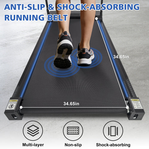 Walking Pad Treadmill with Handle Bar and Adjustable Incline, Compact Portable Treadmills for Home Office, 0.6-3.8 MPH Remote Speed Control