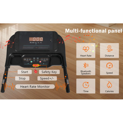 Incline Treadmill for Running & Walking, 3.0 HP Treadmills For Home 350 lbs Weight Capacity Hydraulic System Auto-Folding Treadmill with Type C & USB Charge For Android, 10MPH, Bluetooth Speaker