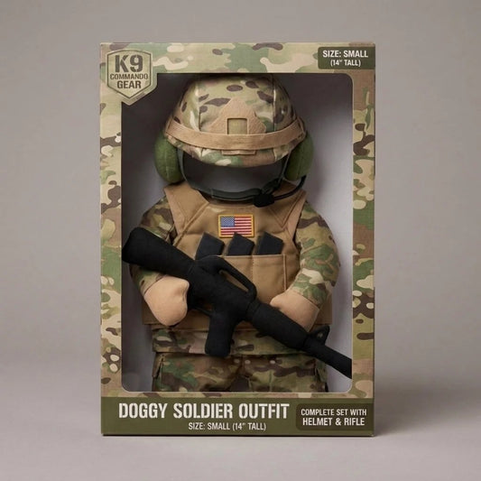 🔥Funny Tactical Soldier Pet Costume – Front-Facing Military Uniform for Dogs & Cats