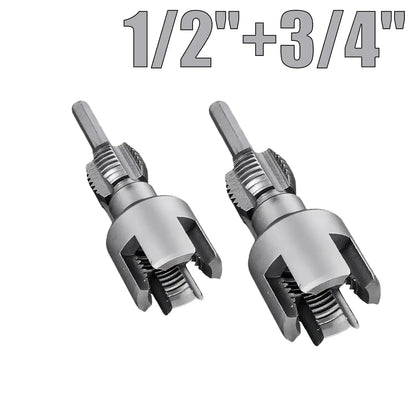 🔧Drill-Powered Pipe Thread Cutting Bit — Internal & External Threading for 1/2" & 3/4" Plastic Pipes