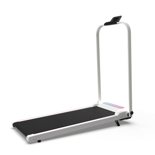Foldable Treadmill with Handle Bar & Incline, 2 in 1 Upgrade Portable Under Desk Walking Pad and Vibration Pad with Remote Control for Home Office Small Spaces