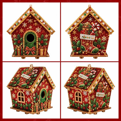🧩Beginner-Friendly Diamond Painting Assembly-🔥3D Wooden House Rhinestone Diamond Art DIY Kit - Christmas Collection
