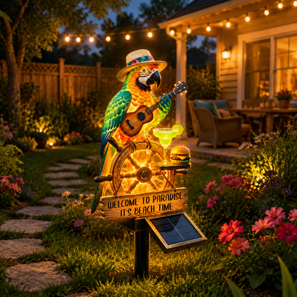 🔥Last Day 40% OFF Sola🔥-🌴Powered Parrot Garden Light/Jesus Garden Statue- "Welcome to Paradise"