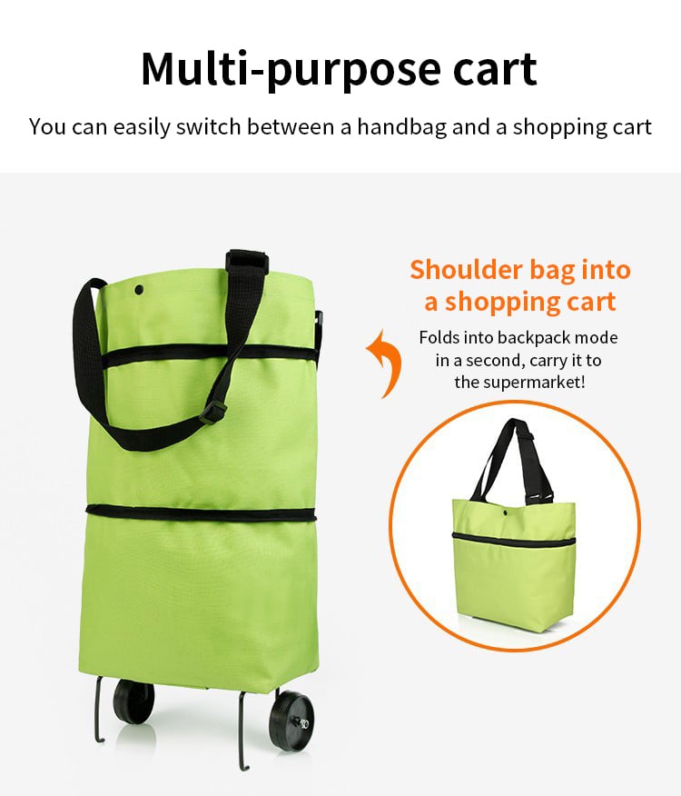 🛍️✨ 🔥LIMITED-TIME SALE🔥 3-in-1 Convertible Rolling Shopping Tote 🛍️🛞 Hidden Wheels, Expandable Zip & 44LB Capacity