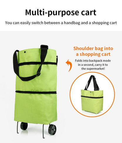 🛍️✨ 🔥LIMITED-TIME SALE🔥 3-in-1 Convertible Rolling Shopping Tote 🛍️🛞 Hidden Wheels, Expandable Zip & 44LB Capacity