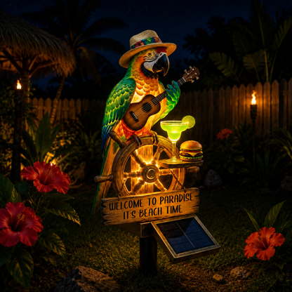🔥Last Day 40% OFF Sola🔥-🌴Powered Parrot Garden Light/Jesus Garden Statue- "Welcome to Paradise"