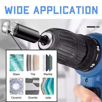 🔥Dry Diamond Drill Bit Set 🛠 Hex Shank Brazed Hole Saw for Tile, Glass & Granite