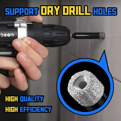🔥Dry Diamond Drill Bit Set 🛠 Hex Shank Brazed Hole Saw for Tile, Glass & Granite