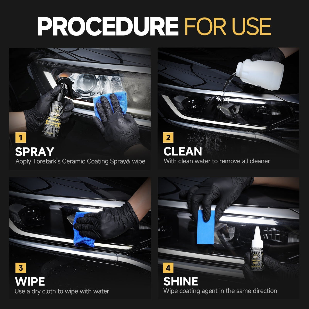 Toretark Headlight Restoration Kit
