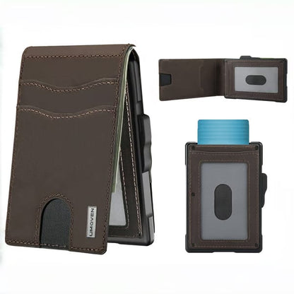 🔥LAST DAY SALE 49% OFF-🔥Minimalist Pop-Up Wallet for Men – RFID Blocking Aluminum Card Holder with ID Window & Leather Front Pocket
