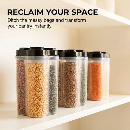 4 Section Transparent Storage Container with Lid (2500 ML) | Multi-Purpose Organizer Box for Snacks, Dry Fruits, Spices & Kitchen Essentials: f