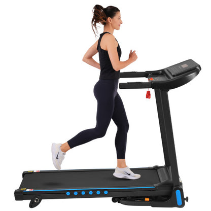 Incline Treadmill for Running & Walking, 3.0 HP Treadmills For Home 350 lbs Weight Capacity Hydraulic System Auto-Folding Treadmill with Type C & USB Charge For Android, 10MPH, Bluetooth Speaker