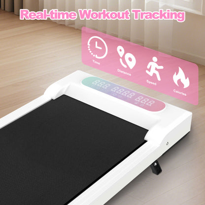 Foldable Treadmill with Handle Bar & Incline, 2 in 1 Upgrade Portable Under Desk Walking Pad and Vibration Pad with Remote Control for Home Office Small Spaces