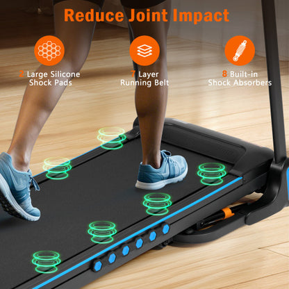 Incline Treadmill for Running & Walking, 3.0 HP Treadmills For Home 350 lbs Weight Capacity Hydraulic System Auto-Folding Treadmill with Type C & USB Charge For Android, 10MPH, Bluetooth Speaker