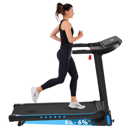 Incline Treadmill for Running & Walking, 3.0 HP Treadmills For Home 350 lbs Weight Capacity Hydraulic System Auto-Folding Treadmill with Type C & USB Charge For Android, 10MPH, Bluetooth Speaker