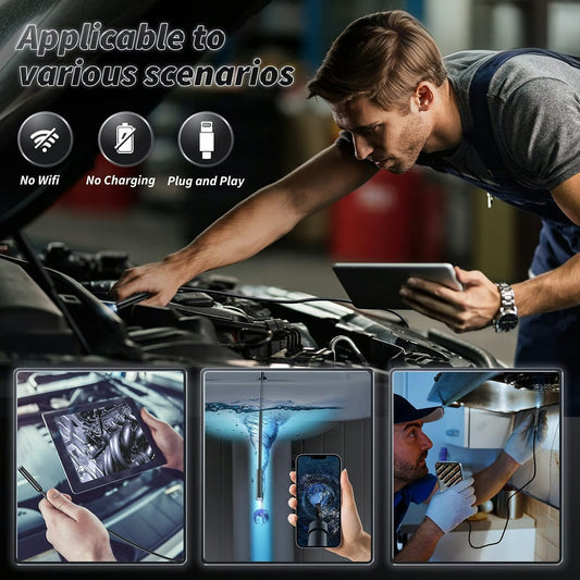 🔥LAST DAY SALE 49% OFF-🔎 Plug-and-Play Endoscope Camera - Compatible with Android & iPhone & ipad for Direct Connection