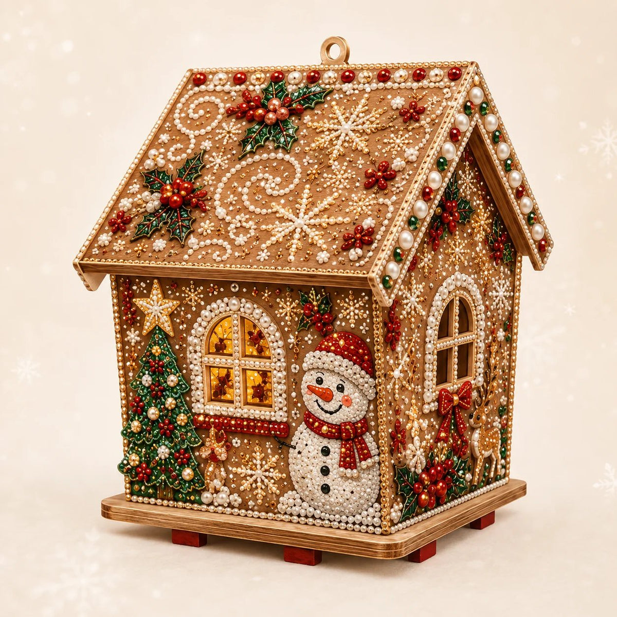 🧩Beginner-Friendly Diamond Painting Assembly-🔥3D Wooden House Rhinestone Diamond Art DIY Kit - Christmas Collection