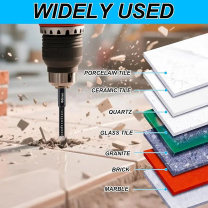 🔥Dry Diamond Drill Bit Set 🛠 Hex Shank Brazed Hole Saw for Tile, Glass & Granite