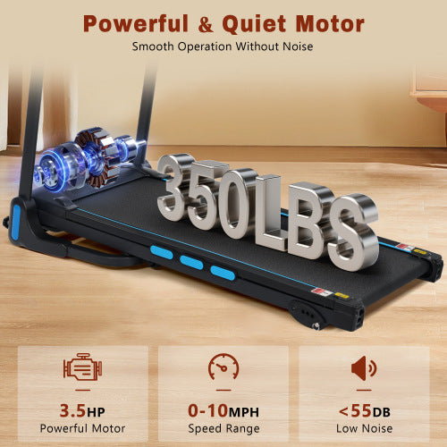 New Treadmills for Home, 3.5HP Hydraulic System Auto Foldable Treadmill with Incline,10MPH 350Lbs Weight Capacity Electric Treadmills with Heart Rate Sensors,Type C & USB Charge ,Bluetooth Speaker