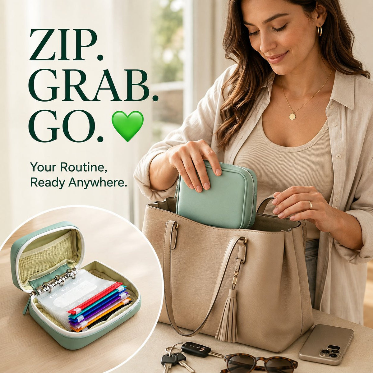 🔥LAST DAY SALE 49% OFF-✨2‑Week Pill Organizer Binder Case | 14 Reusable Color‑Coded Pill Pouch💊 Travel Waterproof Medication Storage Bag for Vitamins Supplements