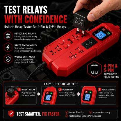 🛠️3-in-1 Automotive Power Circuit Probe & Relay Tester – 12V/24V Electrical Diagnostic Tool