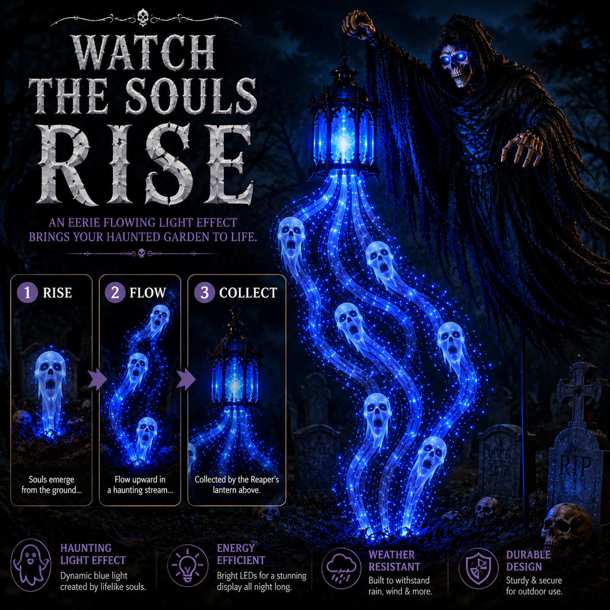 🎁 Today Only: 51% OFF 🎁Animated Halloween Soul Harvester Garden Light Collection💀