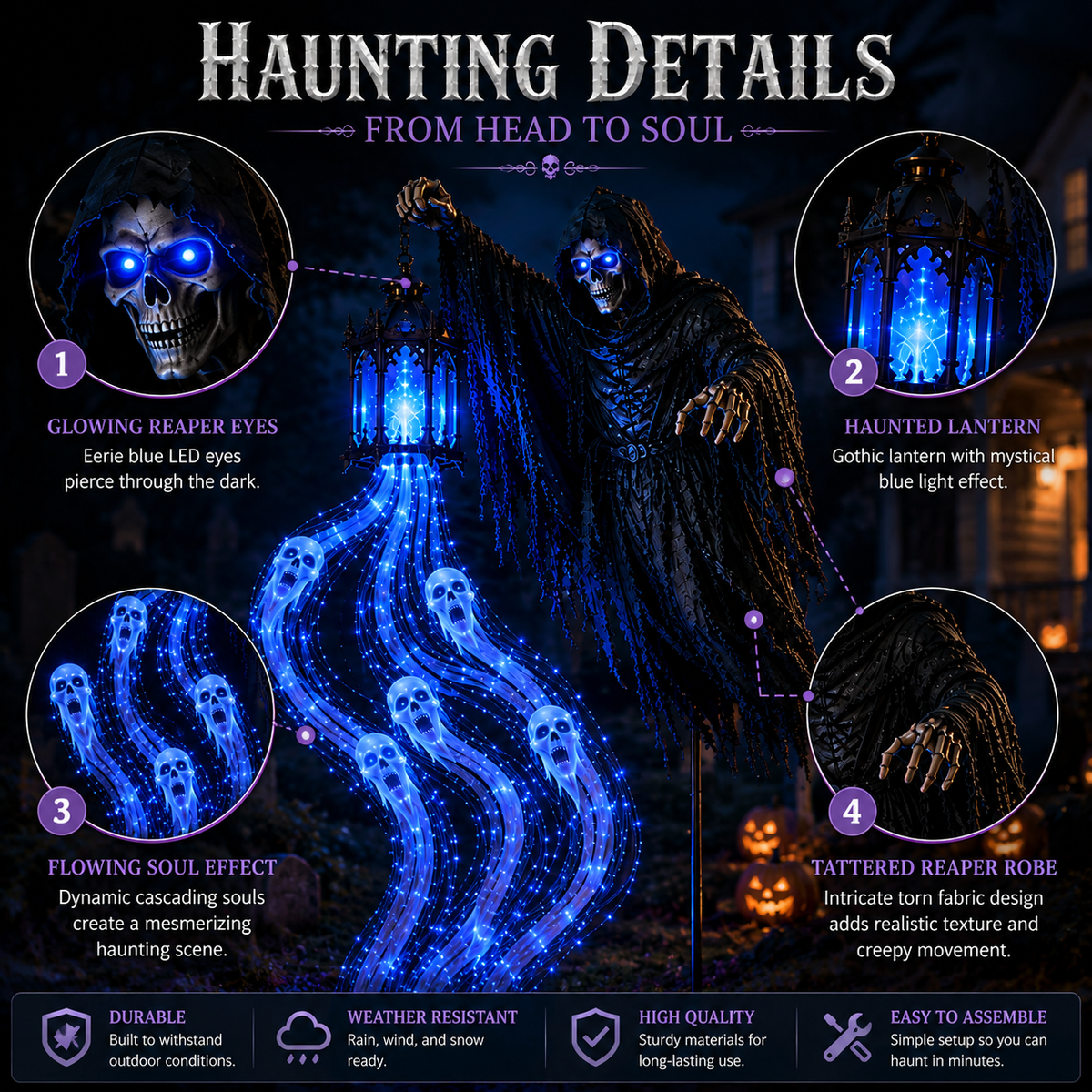 🎁 Today Only: 51% OFF 🎁Animated Halloween Soul Harvester Garden Light Collection💀