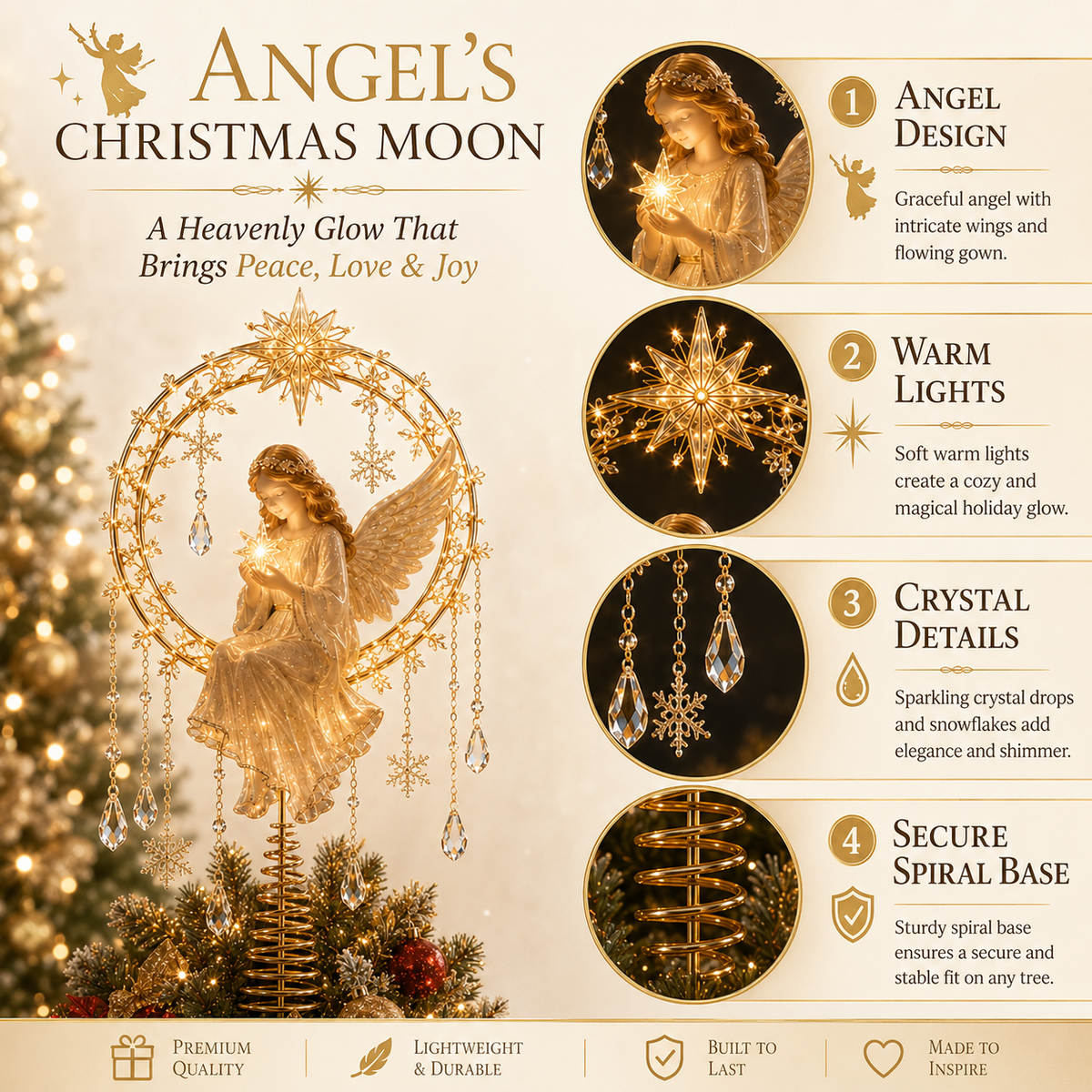 👼 Angel's Christmas Moon™ – A Heavenly Glow for Your Tree ✨