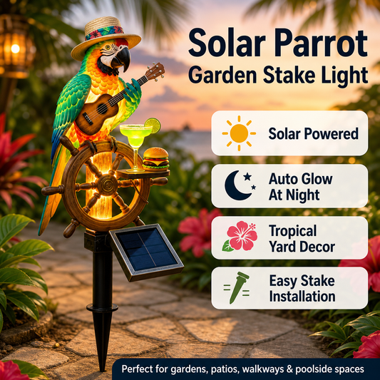 🔥Last Day 40% OFF Sola🔥-🌴Powered Parrot Garden Light/Jesus Garden Statue- "Welcome to Paradise"