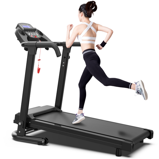 Foldable Treadmill for Home, 2.5HP Portable Treadmill with Handles, 300 lbs Capacity, APP Control & LED Display - Folding Walking Pad for Fitness