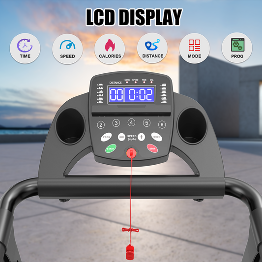 Folding Walking Pad for Fitness, Foldable Treadmill for Home, 2.5HP Portable Treadmill with Handles, 300 lbs Capacity, APP Control & LED Display