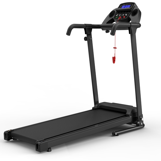 Foldable Treadmill for Home, 2.5HP Portable Treadmill with Handles, 300 lbs Capacity, APP Control & LED Display - Folding Walking Pad for Fitness