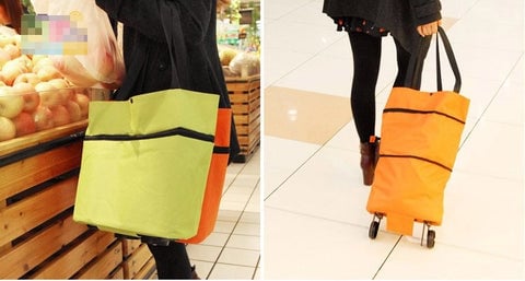 🛍️✨ 🔥LIMITED-TIME SALE🔥 3-in-1 Convertible Rolling Shopping Tote 🛍️🛞 Hidden Wheels, Expandable Zip & 44LB Capacity