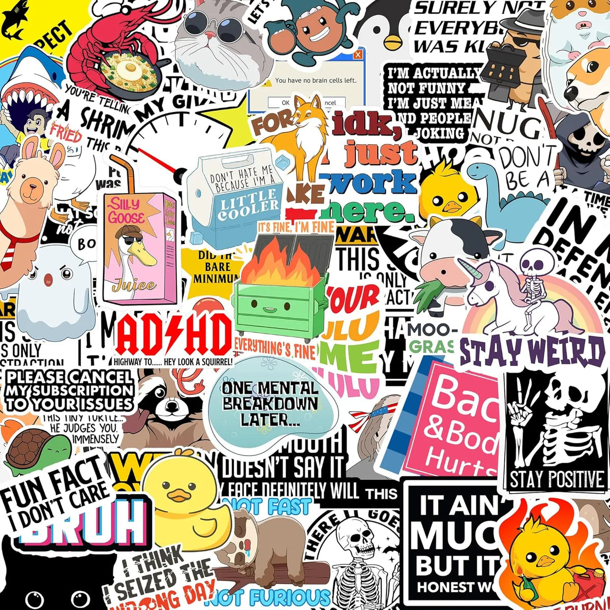 🔥LAST DAY SALE 59% OFF-Set of 130 Pcs Funny Saying Stickers