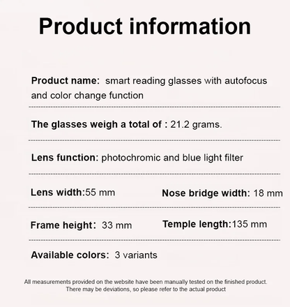 🔥Buy 1 Get 1 Free (2 pairs) – 【Co-Created by Designers】Gypsophila Smart Zoom and Color-Changing Reading Glasses