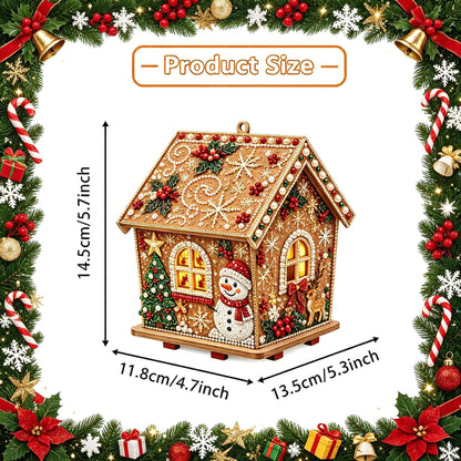 🧩Beginner-Friendly Diamond Painting Assembly-🔥3D Wooden House Rhinestone Diamond Art DIY Kit - Christmas Collection
