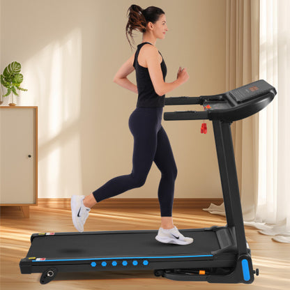 Incline Treadmill for Running & Walking, 3.0 HP Treadmills For Home 350 lbs Weight Capacity Hydraulic System Auto-Folding Treadmill with Type C & USB Charge For Android, 10MPH, Bluetooth Speaker