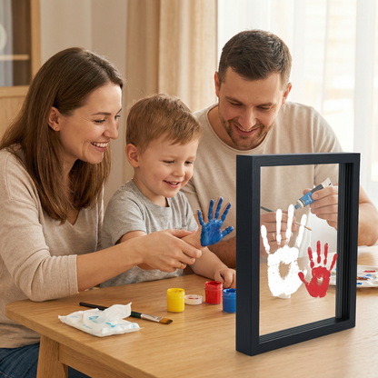 DIY Wooden Handprint Photo Frame Kit – Family Keepsake Set with Paints
