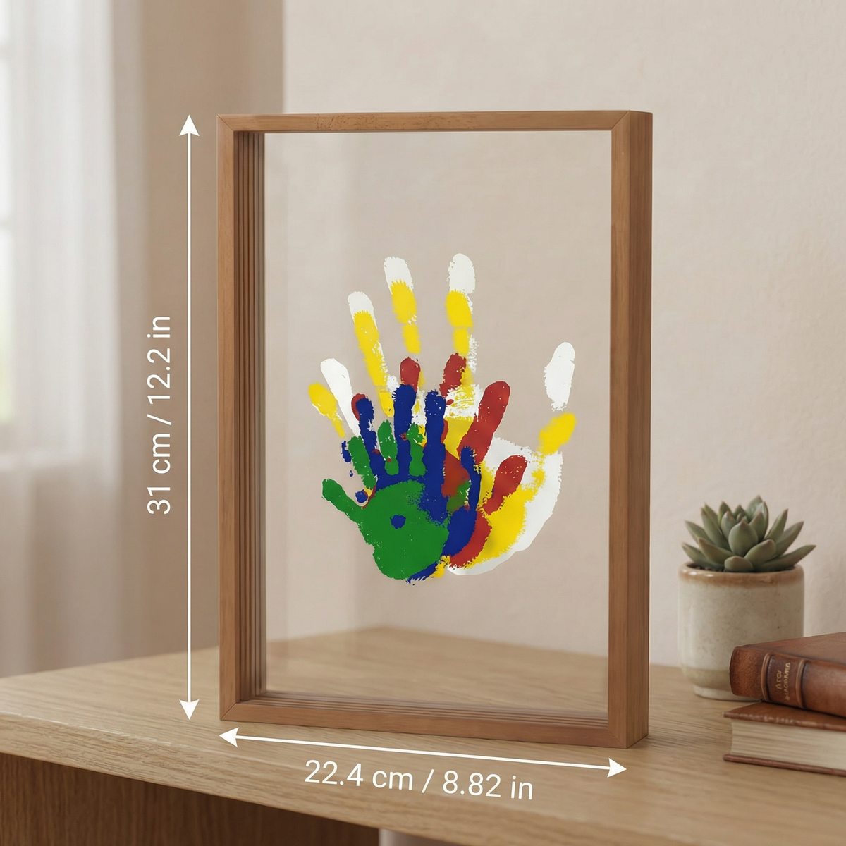 DIY Wooden Handprint Photo Frame Kit – Family Keepsake Set with Paints