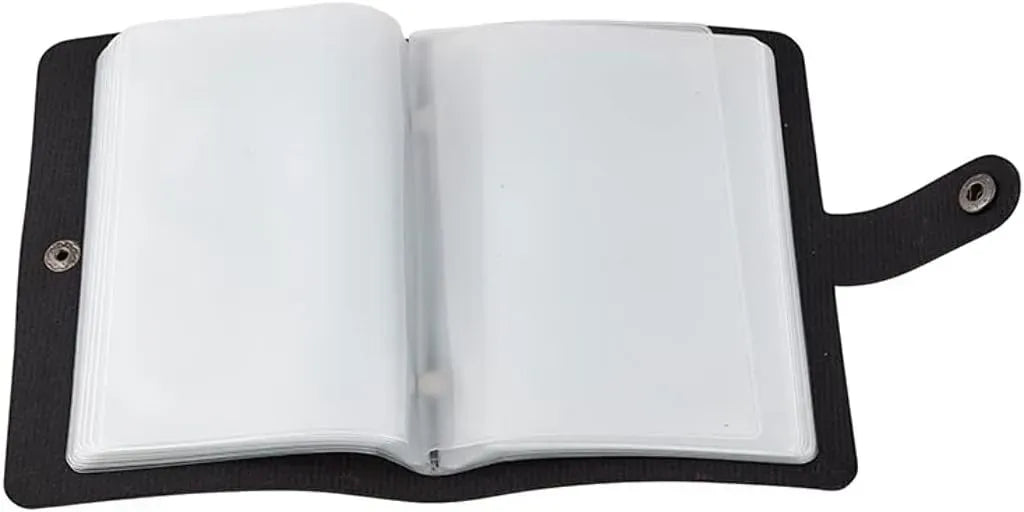 ✝️ Catholic PU+PVC Leather Holy Card Holder – Pocket Prayer Card Organizer with Snap Closure