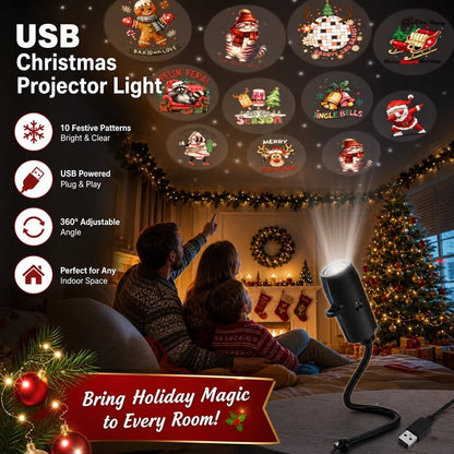 🔥Last Day 50% OFF-Plug-&-Play HD Christmas Projector – 6 or 10 Festive Scenes