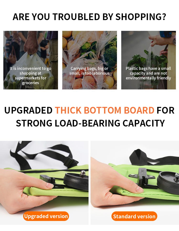 🛍️✨ 🔥LIMITED-TIME SALE🔥 3-in-1 Convertible Rolling Shopping Tote 🛍️🛞 Hidden Wheels, Expandable Zip & 44LB Capacity