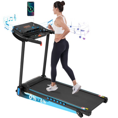 Incline Treadmill for Running & Walking, 3.0 HP Treadmills For Home 350 lbs Weight Capacity Hydraulic System Auto-Folding Treadmill with Type C & USB Charge For Android, 10MPH, Bluetooth Speaker