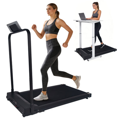 Walking Pad Treadmill with Handle Bar and Adjustable Incline, Compact Portable Treadmills for Home Office, 0.6-3.8 MPH Remote Speed Control