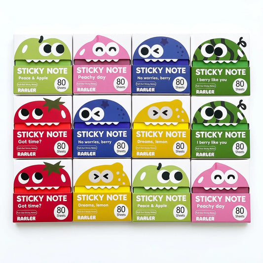 Transparent Pull-Out Sticky Notes (12 Boxes, 960 Sheets Total) - Office & School Supplies, Strong Adhesion, No Residue, 50 Reuses Per Sheet, Suitable for Office Work, Study