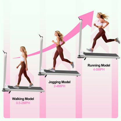 Foldable Treadmill with Handle Bar & Incline, 2 in 1 Upgrade Portable Under Desk Walking Pad and Vibration Pad with Remote Control for Home Office Small Spaces