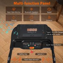 Incline Treadmill for Running & Walking, 3.0 HP Treadmills For Home 350 lbs Weight Capacity Hydraulic System Auto-Folding Treadmill with Type C & USB Charge For Android, 10MPH, Bluetooth Speaker