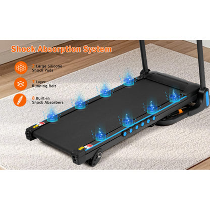 Incline Treadmill for Running & Walking, 3.0 HP Treadmills For Home 350 lbs Weight Capacity Hydraulic System Auto-Folding Treadmill with Type C & USB Charge For Android, 10MPH, Bluetooth Speaker
